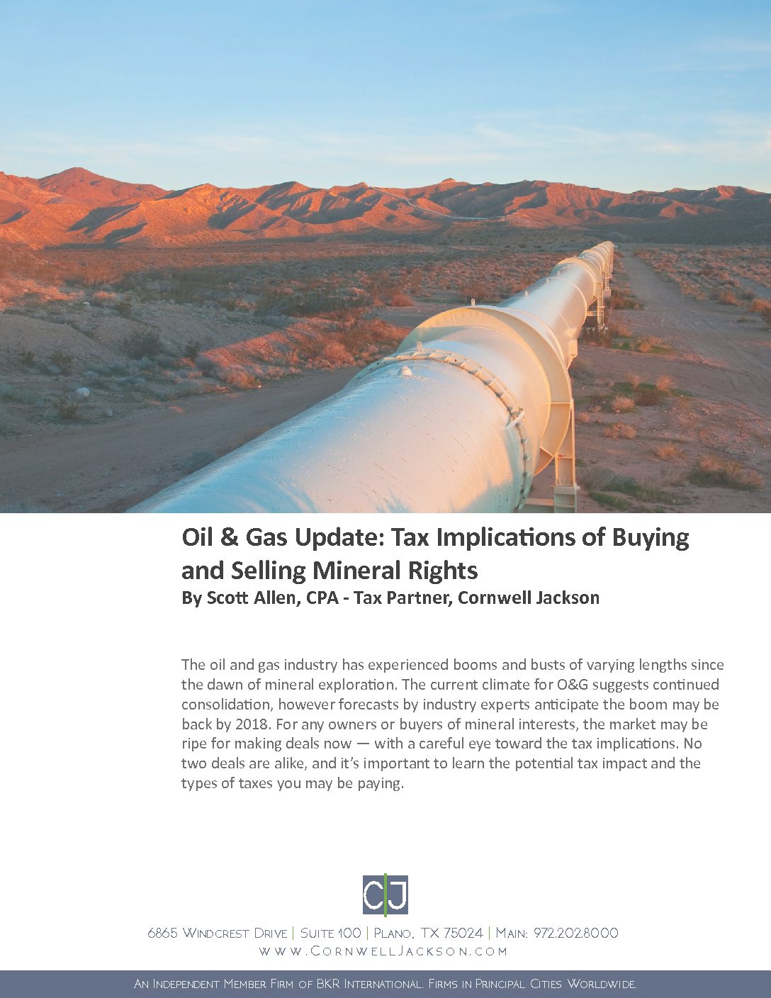 Whitepaper Oil Gas Update Tax-Implications of Buying and Selling-Mineral Rights